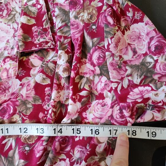 Anthony Richards Vintage Floral Fit & Flare Button Down Midi Shirt Dress Size 6P - Picture 8 of 11